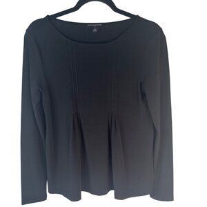 2/$30 Banana Republic XS Black Long-Sleeve Pleated Womens Blouse Polyester/Spand